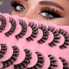 7 Pairs Cat Eye Lashes Doll Style Thick DIY Faux Mink Lashes