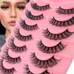 7 Pairs Cat Eye Lashes Doll Style Thick DIY Faux Mink Lashes