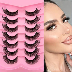 7 Pairs Cat Eye Lashes Doll Style Thick DIY Faux Mink Lashes