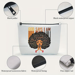 Makeup Bag For Purse God Says I Am Cosmetic Bags For Women Inspirational Gift