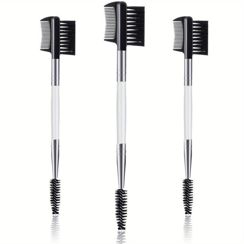 3 Pcs Eyelash Comb & Brow Brush Dual Comb Makeup Grooming Tool