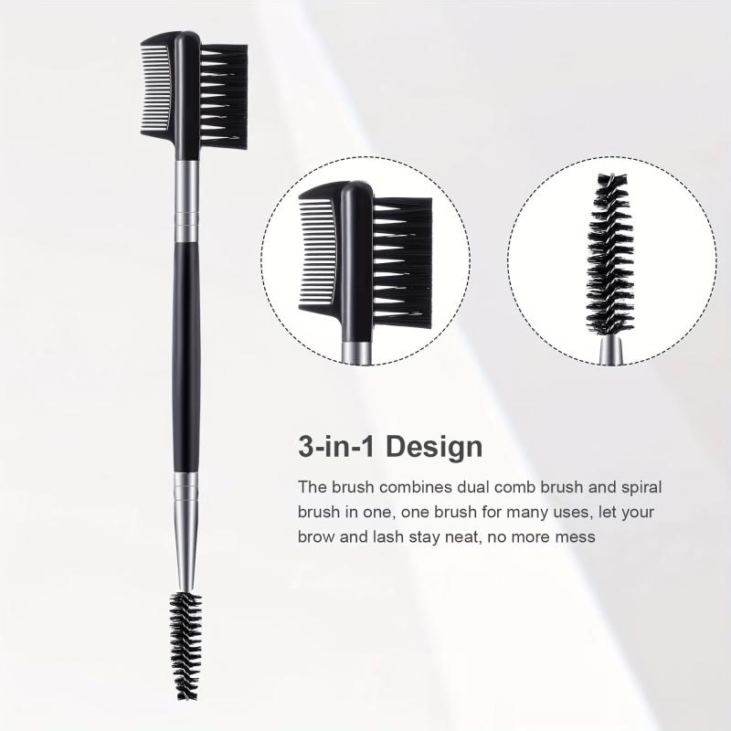 3 Pcs Eyelash Comb & Brow Brush Dual Comb Makeup Grooming Tool