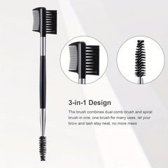 3 Pcs Eyelash Comb & Brow Brush Dual Comb Makeup Grooming Tool