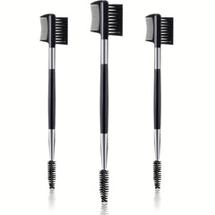 3 Pcs Eyelash Comb & Brow Brush Dual Comb Makeup Grooming Tool