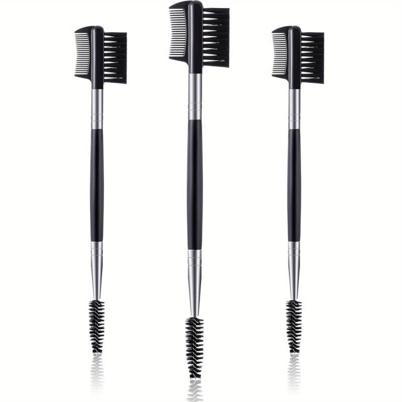 3 Pcs Eyelash Comb & Brow Brush Dual Comb Makeup Grooming Tool