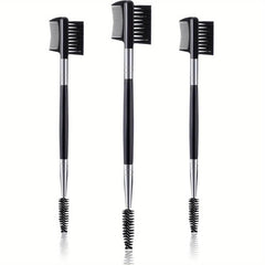3 Pcs Eyelash Comb & Brow Brush Dual Comb Makeup Grooming Tool
