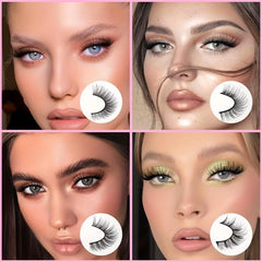 3D Natural Wispy Fluffy False Eyelashes Thick Faux Mink Lashes Extension