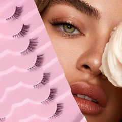 7 Pairs Mixed Length False Eyelashes D Curl Wispy Faux Mink Lashes