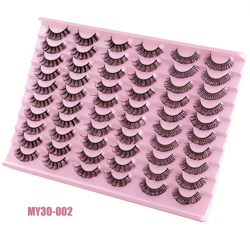 30 Pairs Daily Curling Thick Natural Fiber False Eyelashes