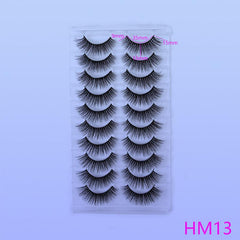 10 Pairs Fluffy Short False Eyelashes - 3D Faux Mink Lashes