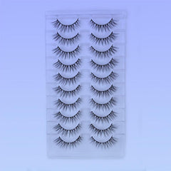10 Pairs Fluffy Short False Eyelashes - 3D Faux Mink Lashes