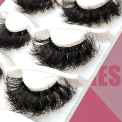 3 Pairs 25mm Fluffy 3D Faux Mink Lashes for Dramatic Makeup Look