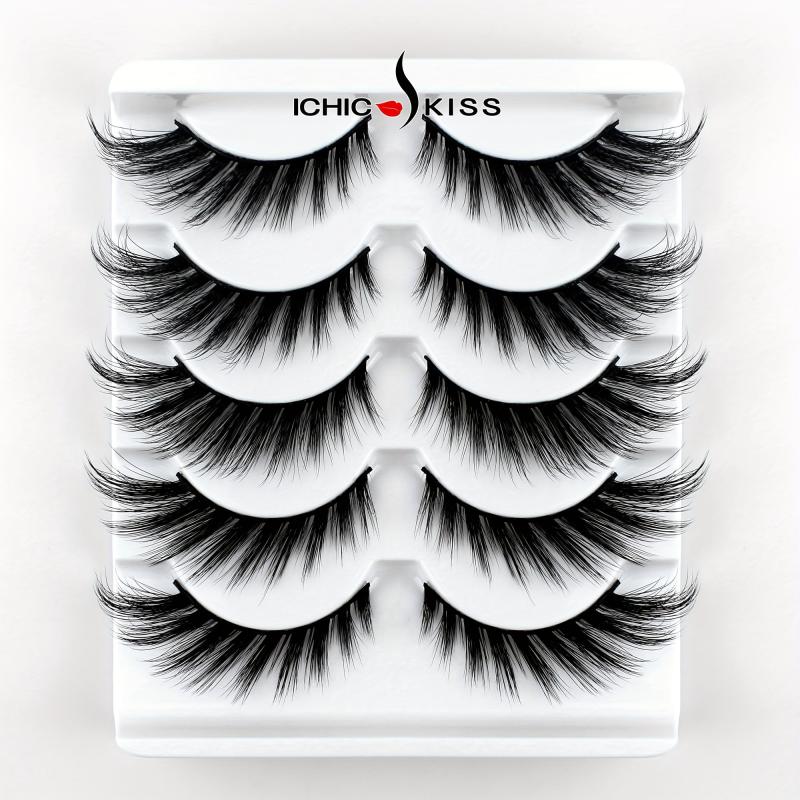 5 Pairs Faux Mink Fox Eye Cat Eye Lashes