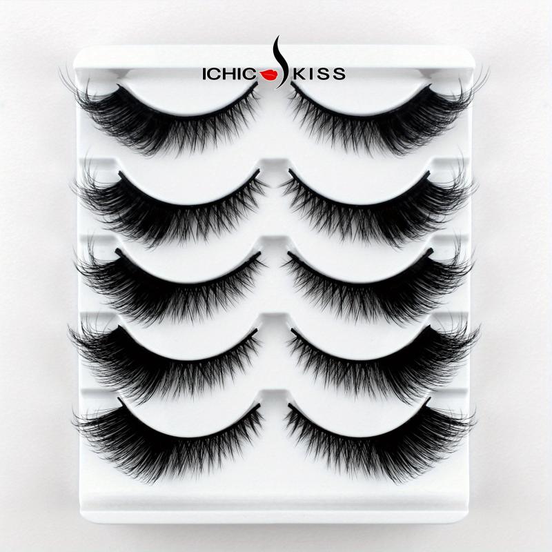 5 Pairs Faux Mink Fox Eye Cat Eye Lashes
