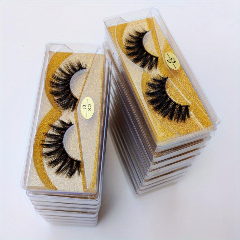 20 Pairs Natural 3D Mink Lashes Set Glitter Eyelashes for Daily & Party Makeup