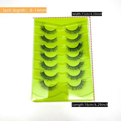 7 Pairs Lightweight False Eyelashes Wispy 8-14mm D Curl Natural Thick Eyelashes