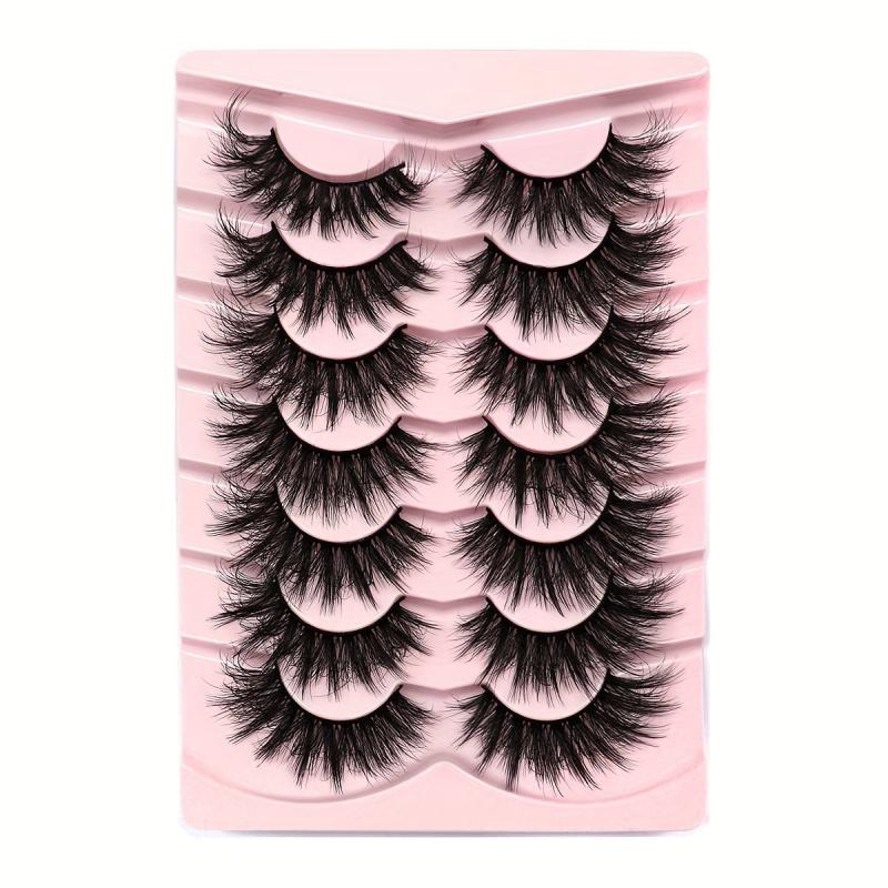 7 Pairs Fluffy Cluster Like False Eyelashes 19mm Thick Curling Makeup