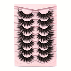 7 Pairs Fluffy Cluster Like False Eyelashes 19mm Thick Curling Makeup