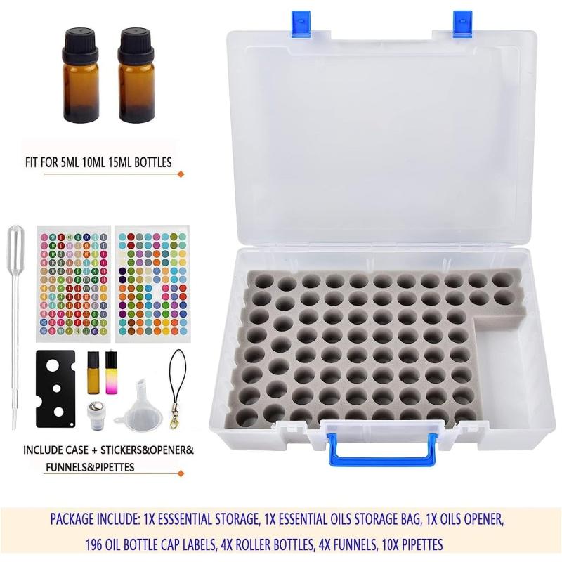 Essential Storage Case for 75 Bottles & Accessories - Organizer Holder Container