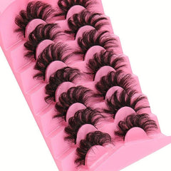 7 Pairs Curly Thick Faux Mink Eyelashes for Stage & Everyday Wear