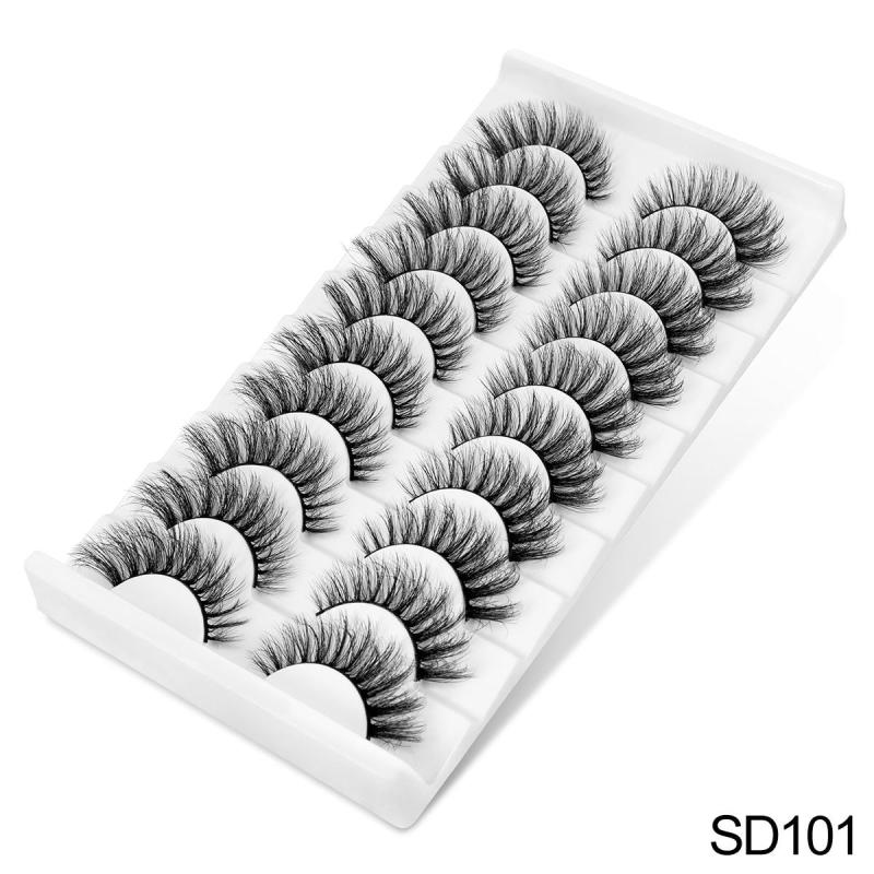 10 Pairs 6D Faux Mink Natural False Eyelashes Fluffy Dramatic Lashes