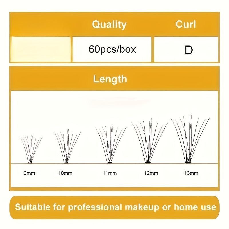 4 Boxes Individual Lashes 11 14mm Mixed Length Natural Cluster Lashes