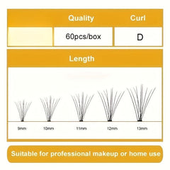 4 Boxes Individual Lashes 11 14mm Mixed Length Natural Cluster Lashes