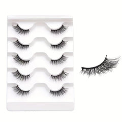 5 pairs of European & American half eye false lashes 3D thick curl