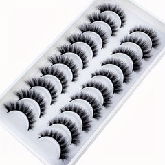 10 Pairs Faux Mink 3D Natural False Eyelashes Extension Kit