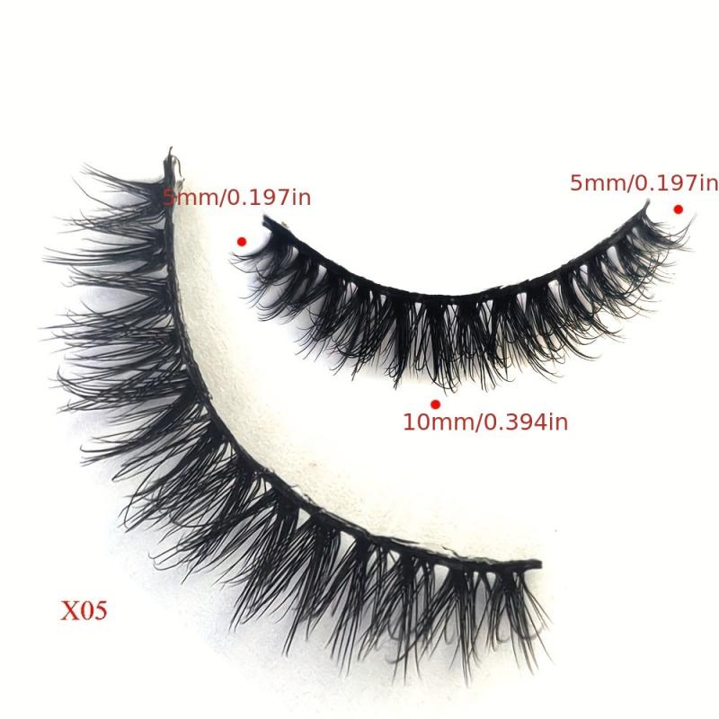 10 Pairs Faux Mink 3D Natural False Eyelashes Extension Kit