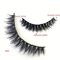 10 Pairs Faux Mink 3D Natural False Eyelashes Extension Kit