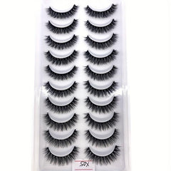10 Pairs Faux Mink 3D Natural False Eyelashes Extension Kit