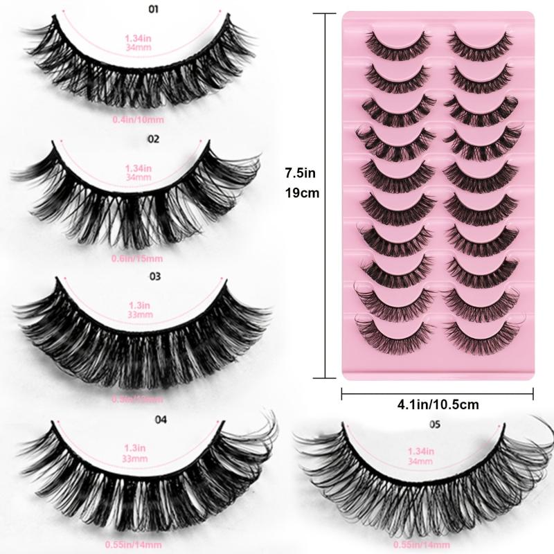20 Pairs 3D Faux Mink Lashes Natural Wispy Fluffy Volume Long Thick 5 Styles