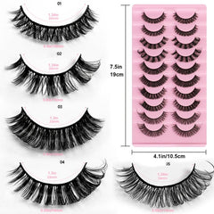 20 Pairs 3D Faux Mink Lashes Natural Wispy Fluffy Volume Long Thick 5 Styles