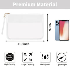 2 Pcs Preppy Makeup Bag Clear Zipper Pouches For Travel