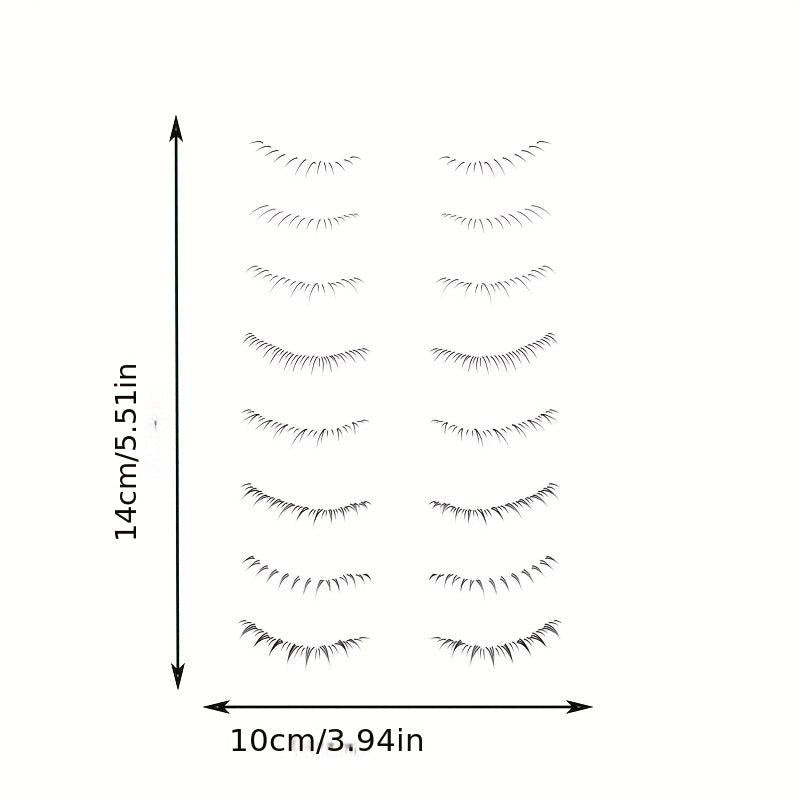 16 Pairs Lower Eyelash Tattoo Patch Waterproof Makeup Sticker Simulation