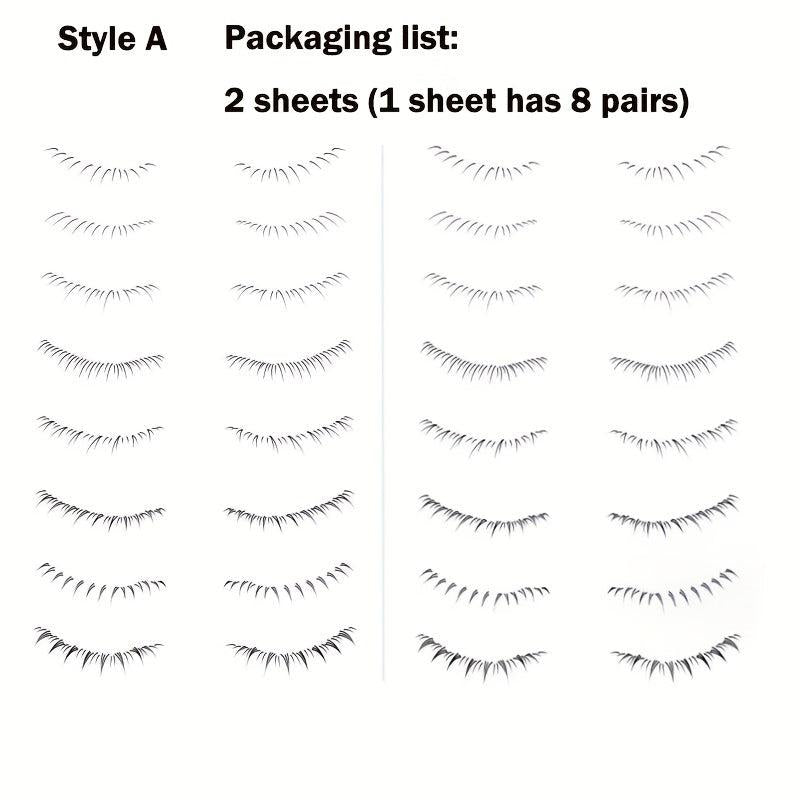 16 Pairs Lower Eyelash Tattoo Patch Waterproof Makeup Sticker Simulation