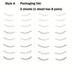 16 Pairs Lower Eyelash Tattoo Patch Waterproof Makeup Sticker Simulation