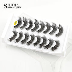 8 Pairs Fluffy Wispy 3D Faux Mink False Eyelashes Extension