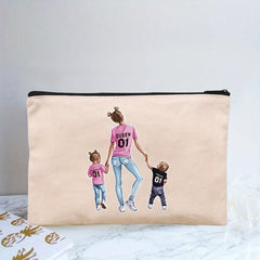 Girl Print Cosmetic Bag Adorable Roomy Zipper Makeup Pouch Travel Organizer