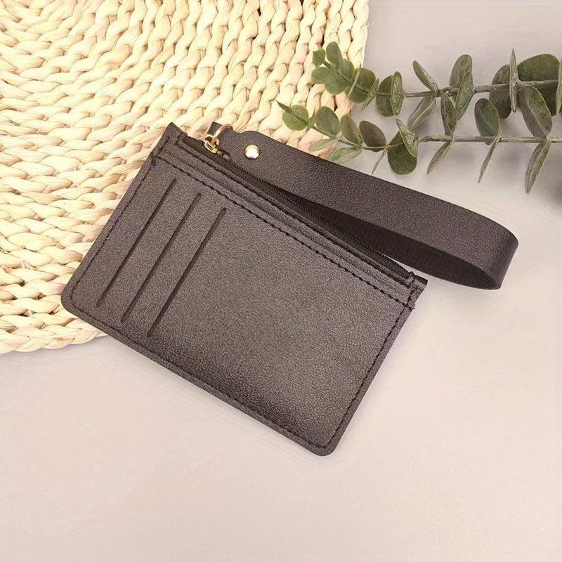 Minimalist Card Holder With Wristlet For Men Women Solid Slim Wallet