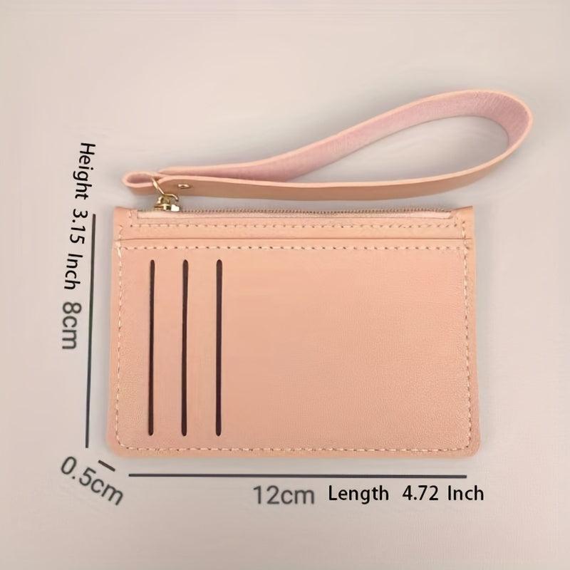 Minimalist Card Holder With Wristlet For Men Women Solid Slim Wallet