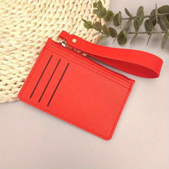 Minimalist Card Holder With Wristlet For Men Women Solid Slim Wallet