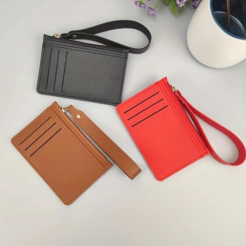 Minimalist Card Holder With Wristlet For Men Women Solid Slim Wallet