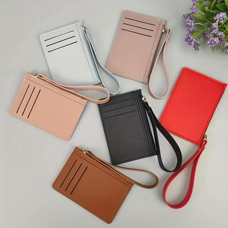 Minimalist Card Holder With Wristlet For Men Women Solid Slim Wallet