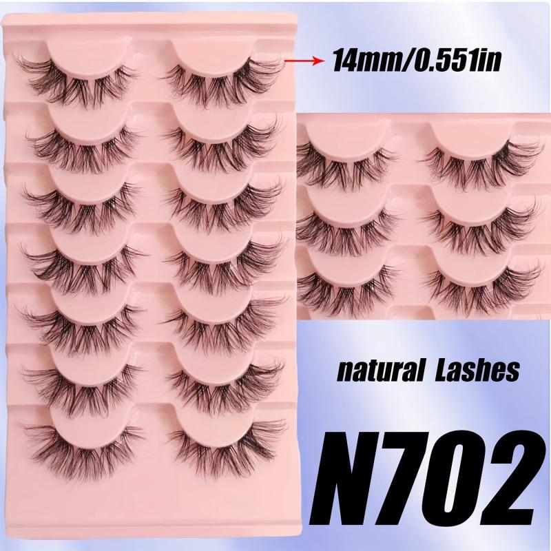 7 Pairs Natural False Eyelashes Japanese Style 3D Lightweight Doll Lashes
