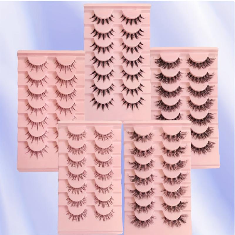 7 Pairs Natural False Eyelashes Japanese Style 3D Lightweight Doll Lashes