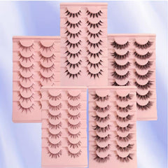 7 Pairs Natural False Eyelashes Japanese Style 3D Lightweight Doll Lashes