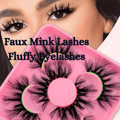 3 Pairs D Curl Faux Mink False Eyelashes, Thick and Fluffy, Waterproof
