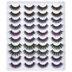 20 Pairs Cat Eye False Eyelashes Fluffy Natural Volume Faux Mink Lashes